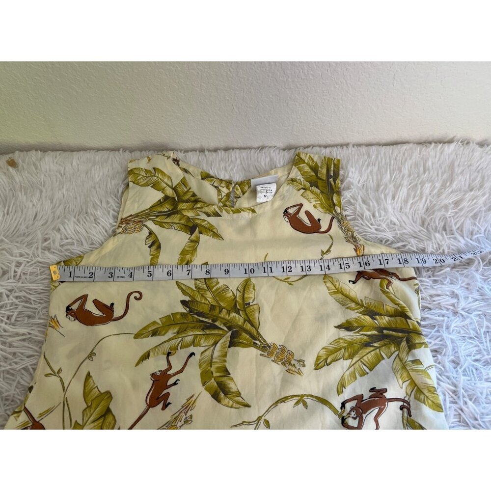 Peppermint Bay Monkey Shift Dress Bananas Palm Trees Hawaiian Tropical Cruise - Picture 5 of 8